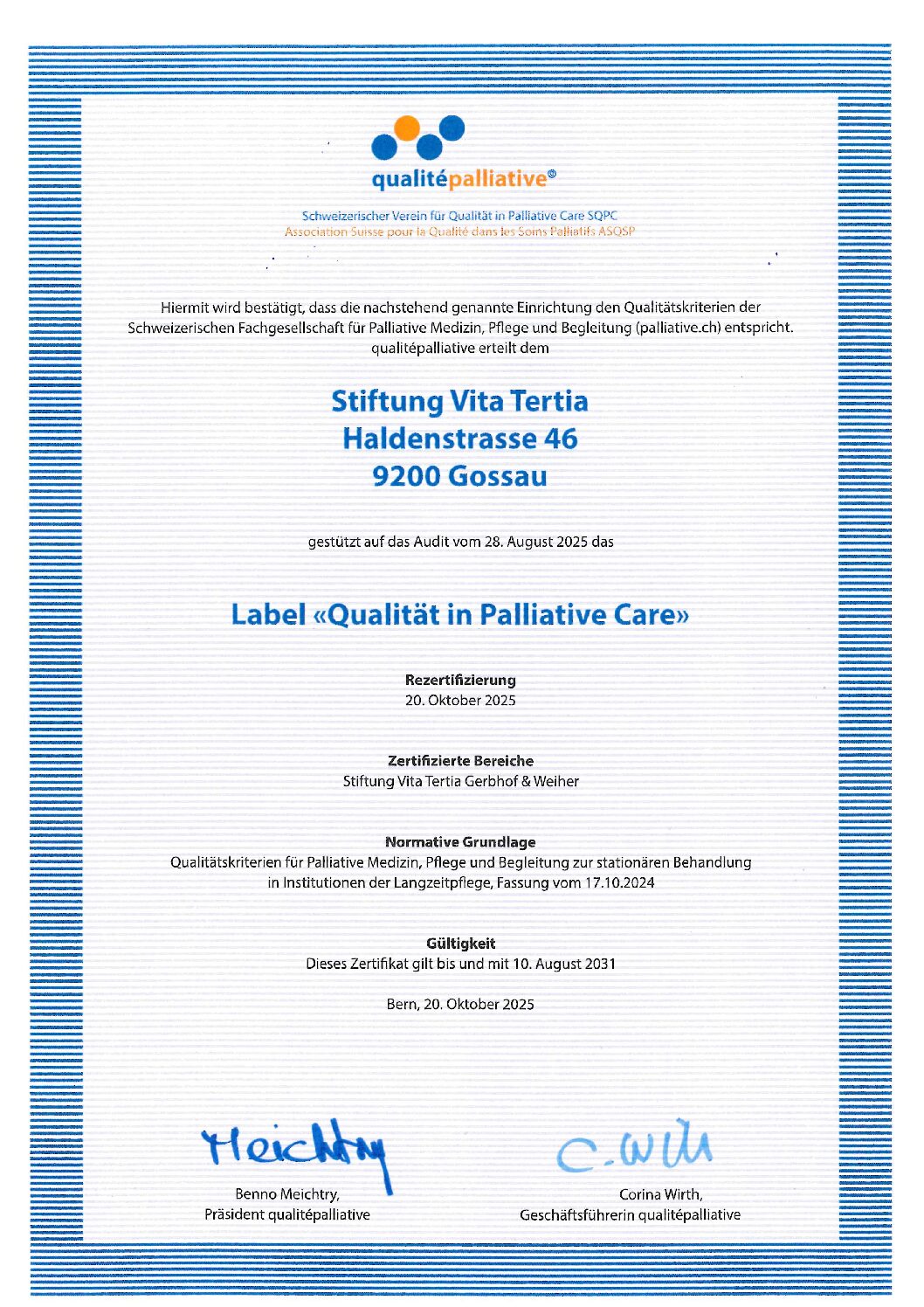 Label Qualität ind Palliative Care